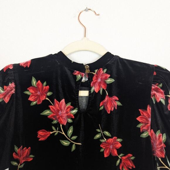Draper James RSVP Short Sleeve Mockneck Velvet Floral Dress Size XS - Picture 4 of 10